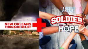 MASTER P LA GREAT SOLDIER SNACKS AND TEAM HOPE COME TOGETHER HELPING VICTIMS OF THE TORNADO PROVIDING ESSENTIALS IN THE LOWER NINTH AND SURROUNDING AREAS